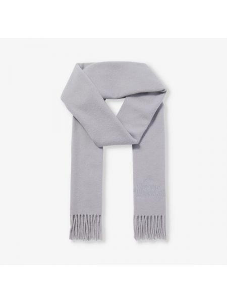 Шерстяной шарф с вышивкой с бахромой Vivienne Westwood серый