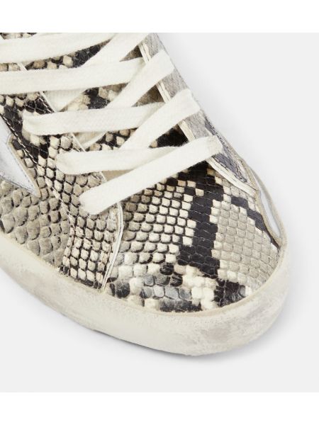 Yıldız deseni yılan deseni deri sneaker Golden Goose