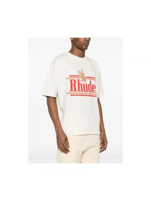 Camiseta con estampado Rhude blanco