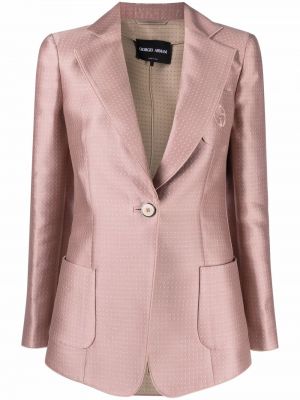 Flekket brodert lang blazer Giorgio Armani rosa