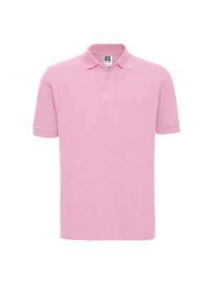 Памучна поло тениска Russell розово
