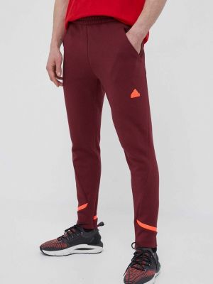 Pantaloni sport slim fit Adidas bordo
