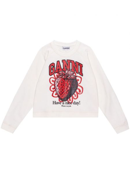 Bomuld t-shirt Ganni hvid