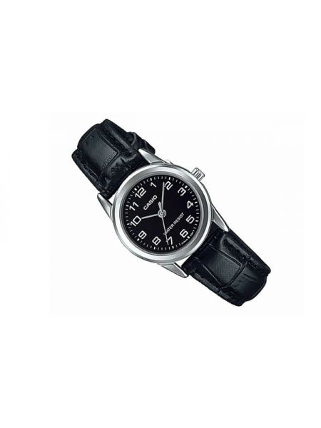 Классические кожаные аналоговые часы ретро Casio черные
