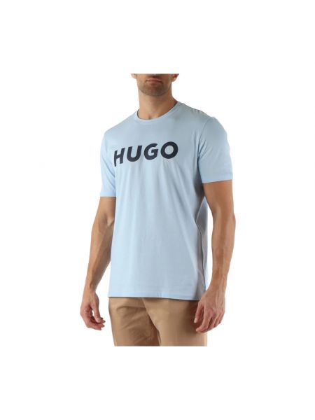Camiseta de algodón Hugo Boss azul