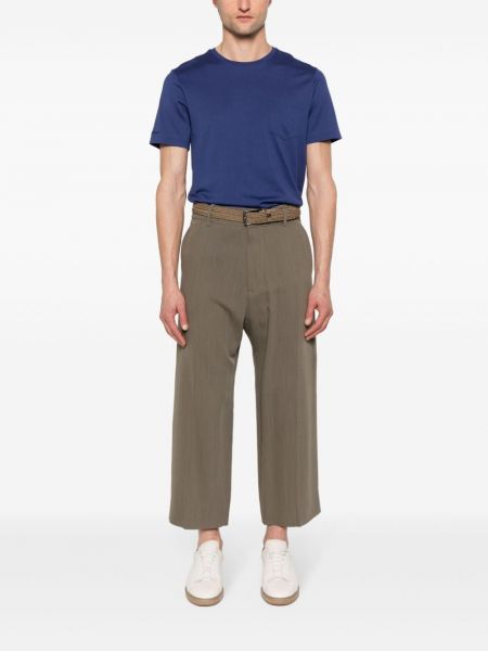 Medvilninis marškinėliai su kišenėmis Ralph Lauren Collection mėlyna