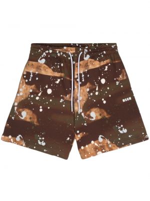Shorts de sport à imprimé camouflage Msgm marron