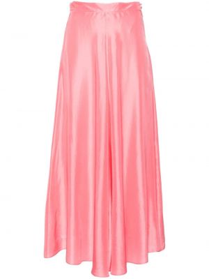 Svilena midi suknja Forte_forte ružičasta