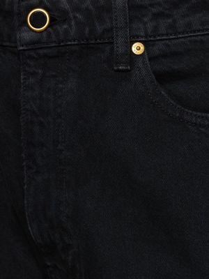 Bavlnené džínsy s rovným strihom Khaite čierna