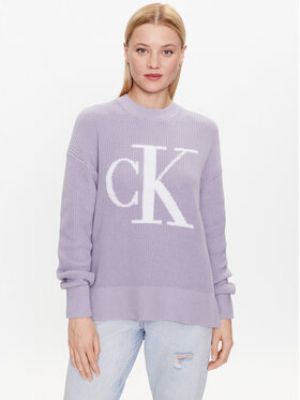 Sweter Calvin Klein Jeans fioletowy
