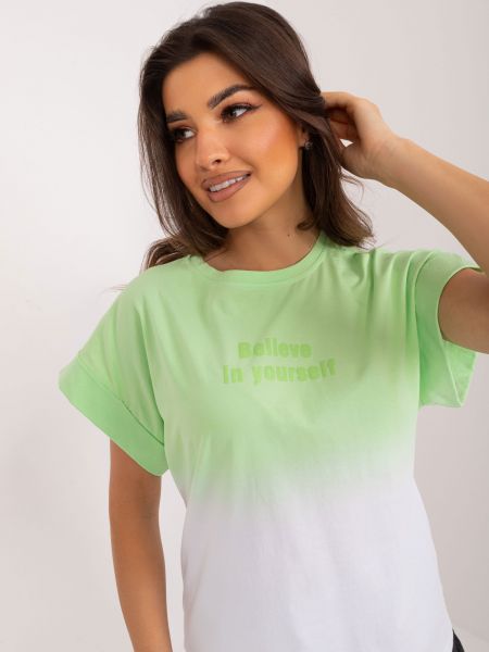 Βαμβακερή μπλούζα Fashionhunters πράσινο