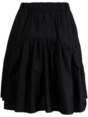 Bavlnená midi sukňa s volánmi Jnby čierna