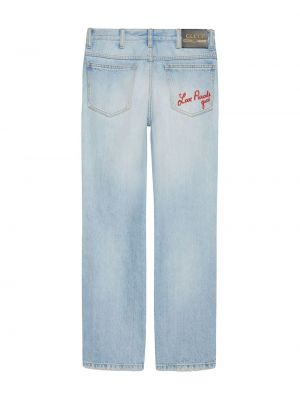 Straight jeans mit stickerei Gucci
