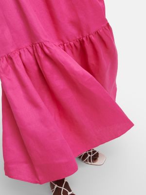 Vestido largo de lino Asceno rosa