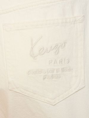 Pantaloni scurți din denim din bumbac Kenzo Paris alb