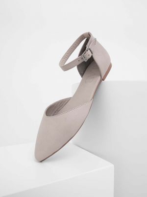 Bőr balerina cipők Answear Lab szürke