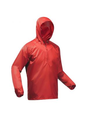 Ветрозащитная и водоотталкивающая походная куртка Decathlon Quechua красный