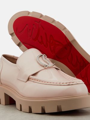 Δερμάτινα loafers από λουστρίνι Christian Louboutin μπεζ