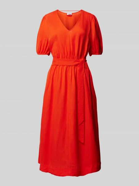 Sukienka midi z wiskozy Esprit pomarańczowa