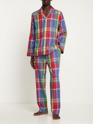Piżama na guziki bawełniana puchowa Polo Ralph Lauren