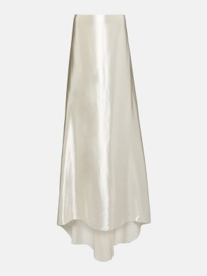 Saténové dlouhá sukně Ferragamo bílé