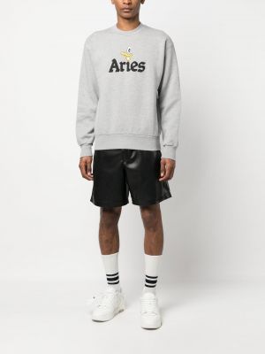 Sweatshirt aus baumwoll mit print Aries grau