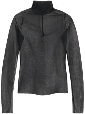 Прозрачна блуза Victoria Beckham черно