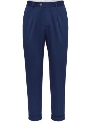 Βαμβακερό παντελόνι Brunello Cucinelli μπλε