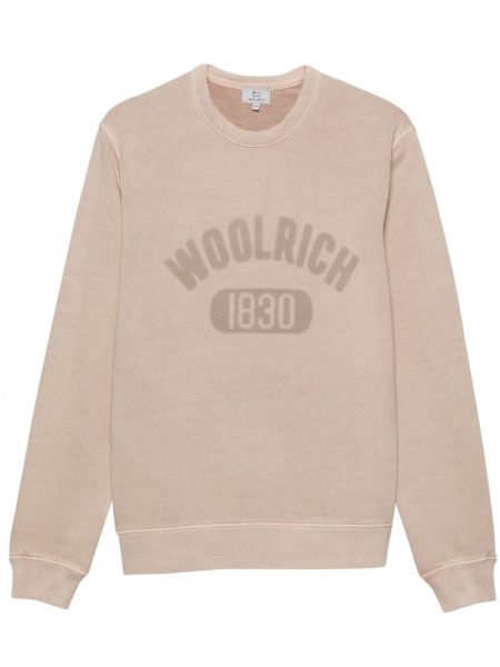 Hanorac din bumbac cu imagine Woolrich bej