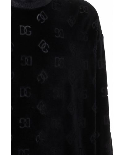 Памучен суичър без качулка Dolce & Gabbana черно