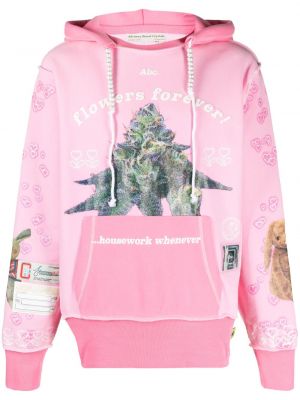Geblümt hoodie mit print mit kristallen Advisory Board Crystals pink