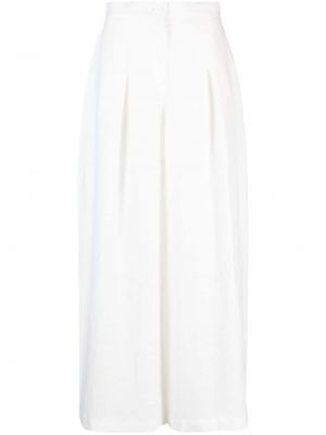 Прозрачни ленени панталон Atu Body Couture бяло