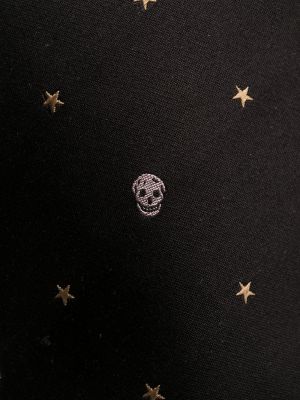 Žakardinis šilkinis kaklaraištis su žvaigždės raštu Alexander Mcqueen juoda