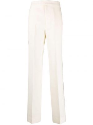 Pantalon taille haute en laine Gucci blanc