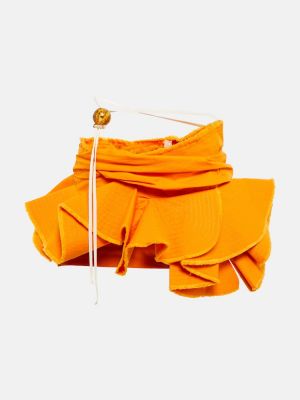 Mini spódniczka bawełniana Jacquemus pomarańczowa