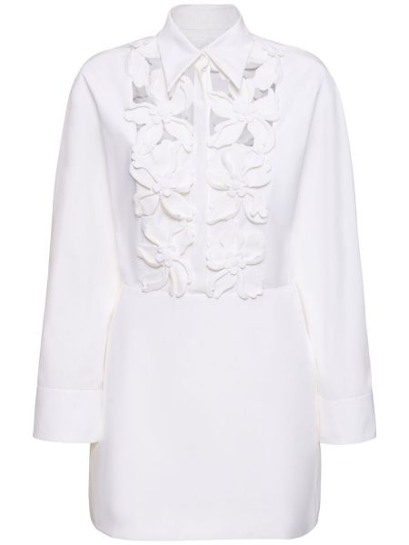 Mini šaty s výšivkou Valentino bílé