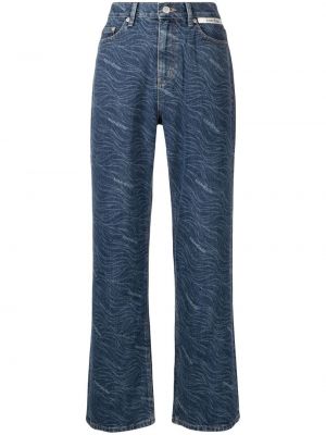 Straight leg jeans in tessuto jacquard Kimhekim blu