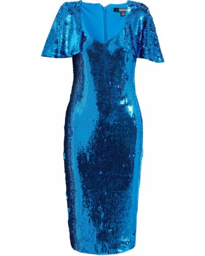 Платье миди из фатина Badgley Mischka, синее