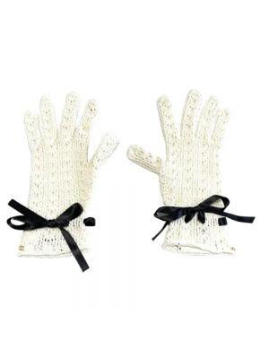 Rękawiczki bawełniane Gucci Vintage białe