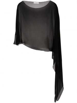 Bluză de mătase asimetrică Antonelli negru
