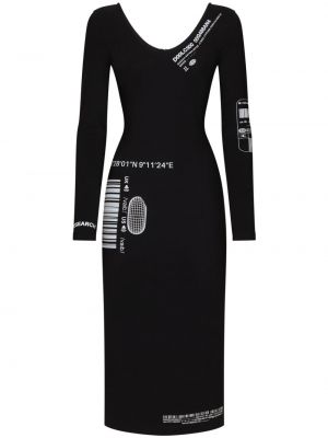 Midi obleka s potiskom Dolce & Gabbana Dgvib3