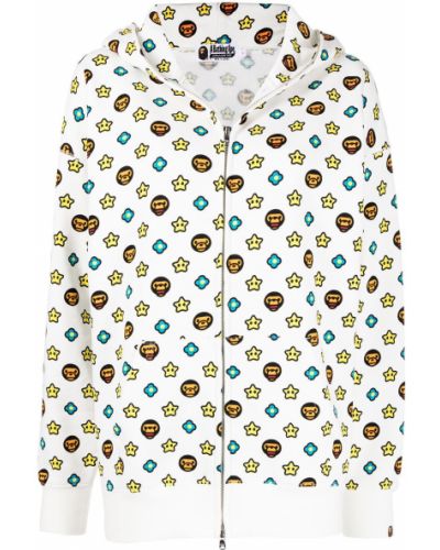 Hoodie con stampa A Bathing Ape® bianco
