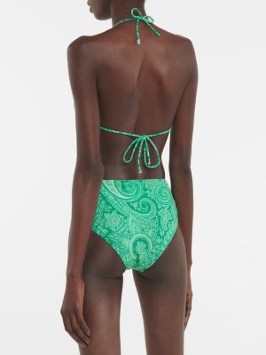 Bikini cu model paisley Etro verde