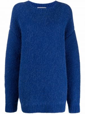 Oversize плетен пуловер Stella Mccartney синьо