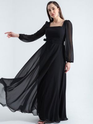 Šifonové večerní šaty Lafaba černé