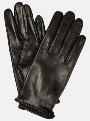 Kožené rukavice Dries Van Noten černé