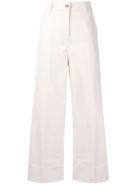 Pantalones de cintura alta Maison Kitsuné blanco