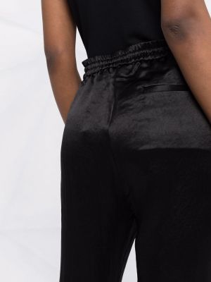 Satynowe proste spodnie Rag & Bone czarne