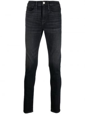 Bomull skinny jeans Frame svart