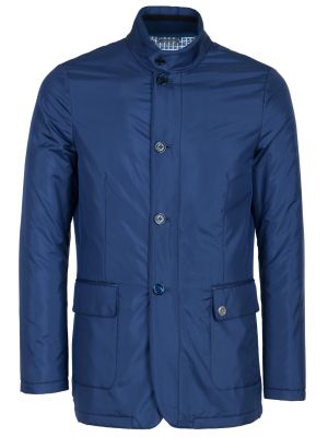 Шелковая демисезонная куртка Stefano Ricci голубая